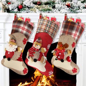 Aitey 3-Pack 3D Plush Character Christmas Stocking Aitey 3-Pack 3D Plush Character Christmas Stocking