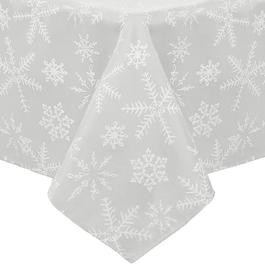 Benson Mills Twinkle Snowflake Metallic Christmas Tablecloth