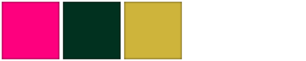 bright pink dark green antique gold
