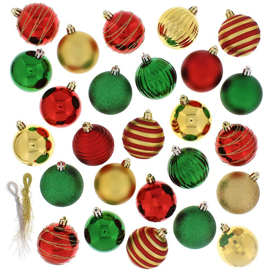 Festive 100-Pack Classic Christmas Ball Ornaments