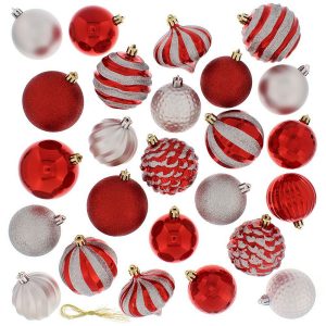 Festive 60-Pack Assorted Christmas Ball Ornaments