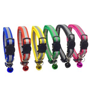 Funpet Reflective Nylon Strip Breakaway Cat Collar Funpet Reflective Nylon Strip Breakaway Cat Collar
