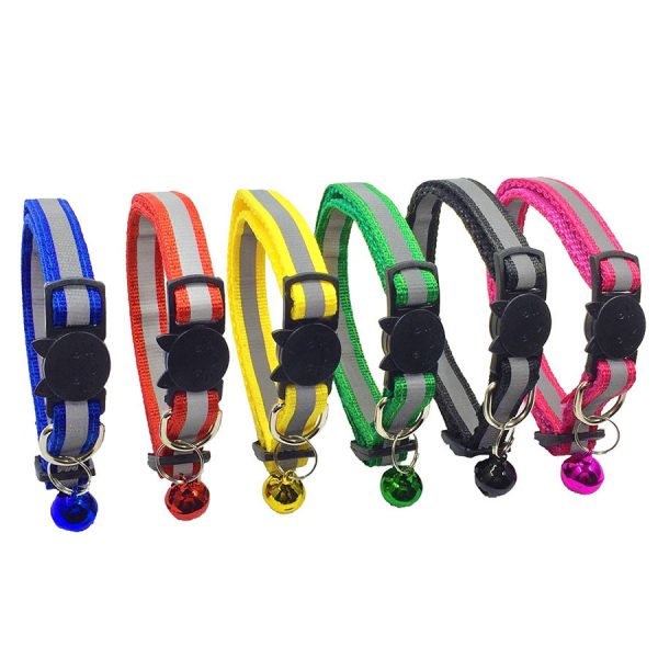 Funpet Reflective Nylon Strip Breakaway Cat Collar Funpet Reflective Nylon Strip Breakaway Cat Collar
