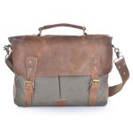Gootium 21108 Cotton Canvas Leather Messenger Bag