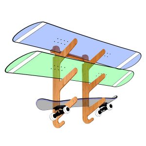 Grassracks Bamboo Snowboard Wall Mount