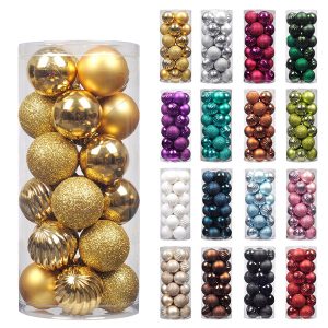 KI Store 34-Pack Color Christmas Ball Ornaments