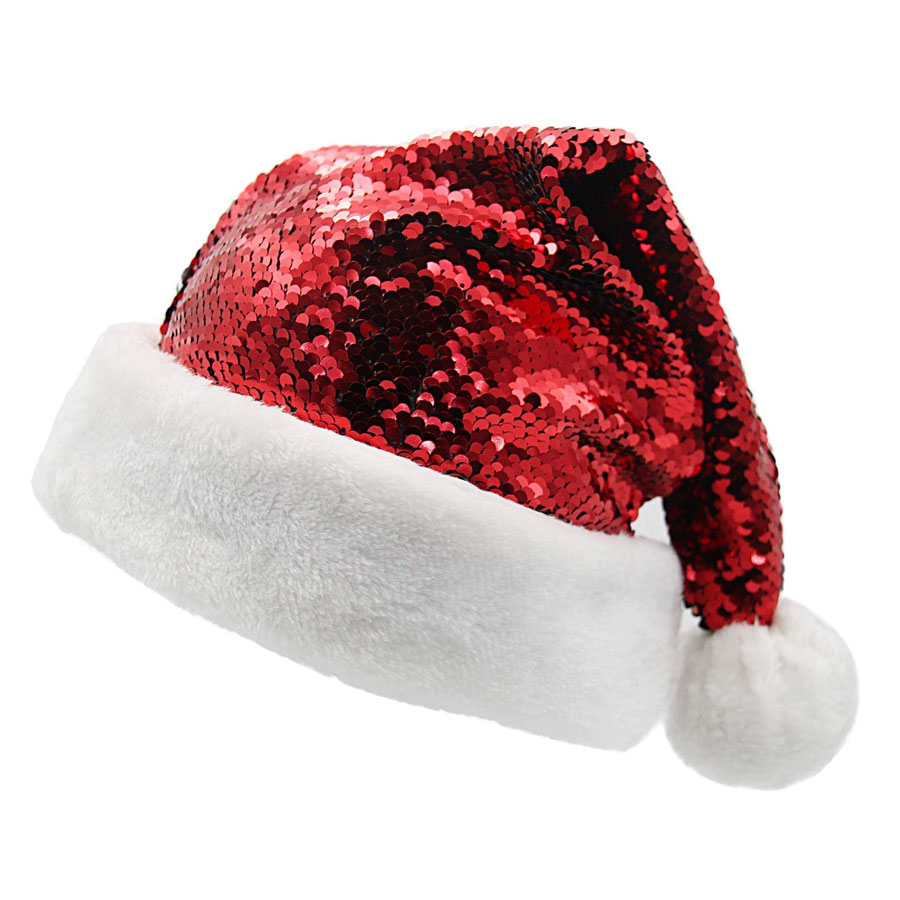 Plushible Color Sequins Santa Hat