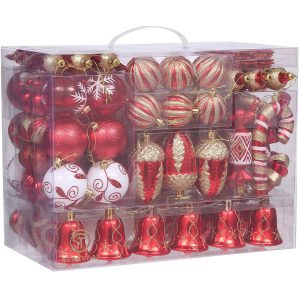 Sea Team 155-Pack Shatterproof Christmas Ball Ornaments