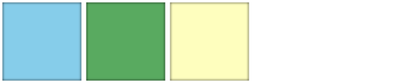 sky blue green pale yellow