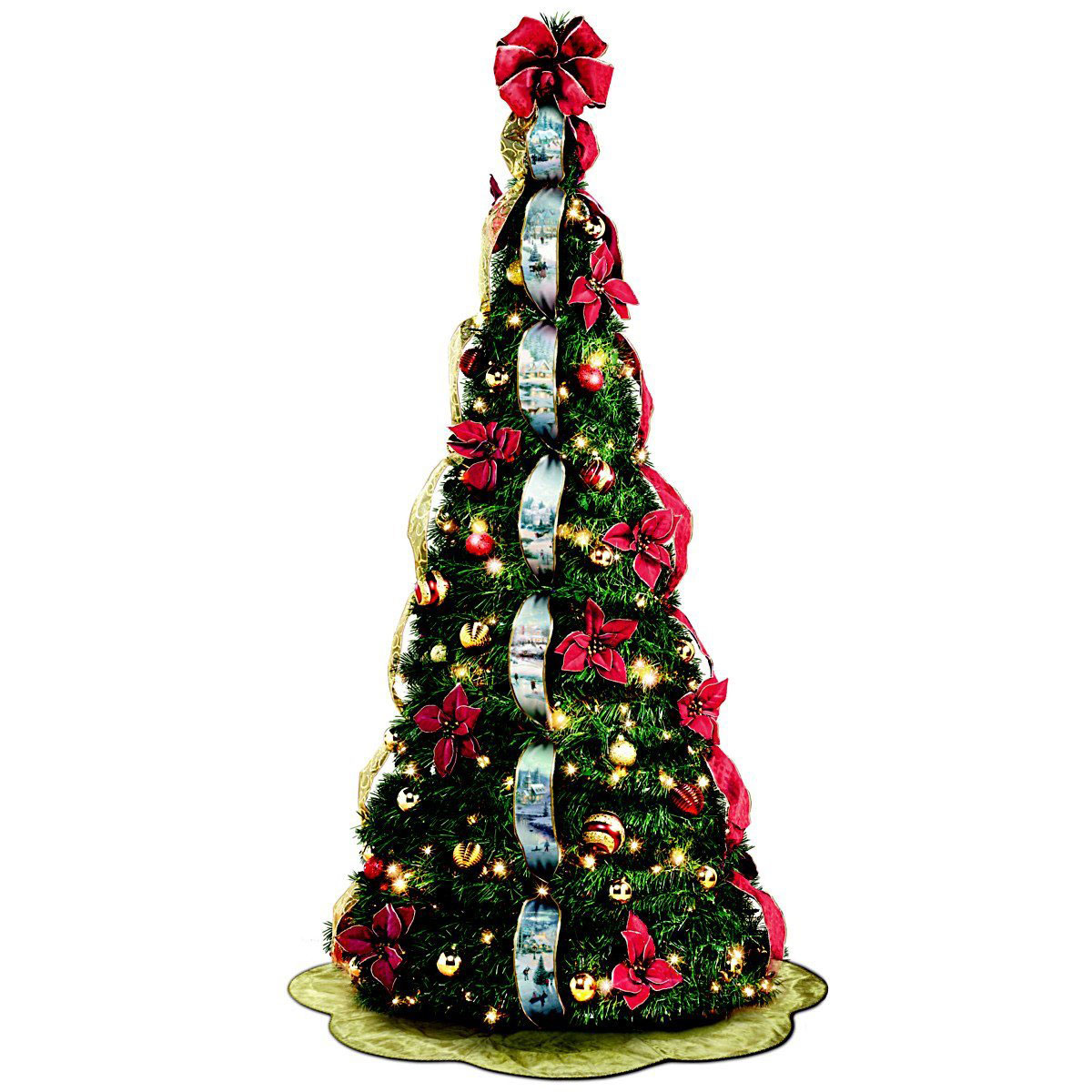 Thomas Kinkade Pre-Lit Pull-Up Winter Xmas Tree