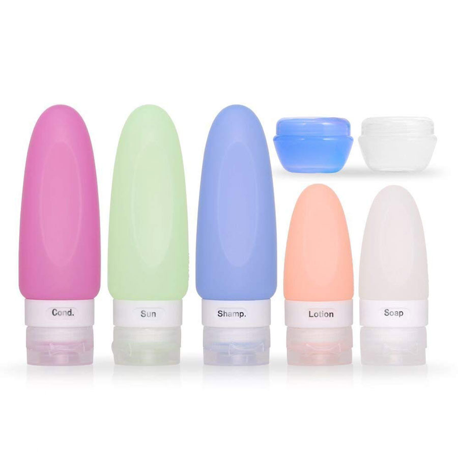 7-Pack TSA-Approved Silicone Travel Bottles